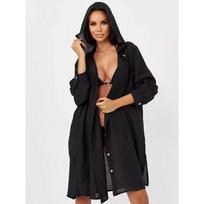 Women's Concealer Beach Sunscreen Long Sleeve Bikini Cardigan Blouse Sports Hoodie Shirt One size juoda