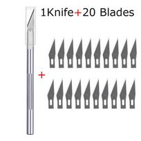 Metal Utility Knife Engraving Craft Knives Paper Cutter with 30pc Blades for Crafts Model Kits Cardboard Plastic Fabric Wood