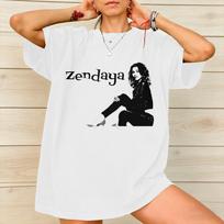 Ruby Rue Zendaya New Arrival T Shirts Unisex Women 100 Cotton Tee Shirt Clothing S beige