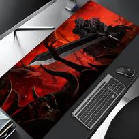 Berserk Guts Karštas Anime Pelės Kilimėlis Animacinis Užrakintas Kraštas Didelis Žaidimų Kilimėlis Kompiuterio Žaidėjo Klaviatūros Kilimėlis Stalo Pelės Kilimėlis PC Stalo Kilimėlis 40x80x0.2cm