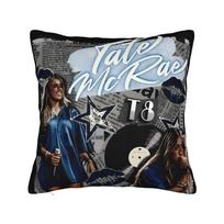 Decorative Pillowcases Tate Mcrae Pop Singer Merchandise Chair Pillow Case Cover Zipper Multiple Sizes Peach skin 18*18(CM)-1Pcs gray