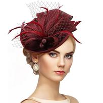 Klasikinis fedora skrybėlė su apvaliu viršumi ir rankų darbo dizainu Pavasario šventei Burgundy black