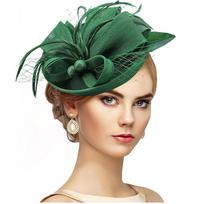 Klasikinis fedora skrybėlė su apvaliu viršumi ir rankų darbo dizainu Pavasario šventei Green black