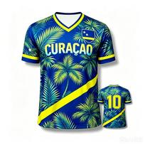 2026 Curacao Tautinis Raštas Futbolo Marškinėliai Džersis Vyrams Moterims Sportiniai Marškinėliai Įkvėpti Nacionalinės Komandos Laisvalaikio Futbolo Viršutiniai Drabužiai Gerbėjams M blue