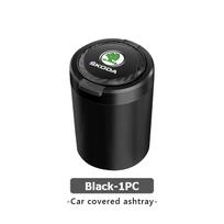 SSOE5 Skoda automobilio logotipas peleninė šiukšliadėžė laikymo priedai Kamiq MK3 Roomster Rapid Kodiaq Karoq Fabia Enyaq black