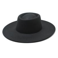 Klasikinė vilnos veltinio fedora su lygiu pynimu suaugusiems Unisex Apsauga nuo saulės ir šilumos Color D black
