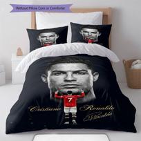 Cristiano Ronaldo plakatas Patalynės komplektas Antklodė Antklodės užvalkalas Pagalvės užvalkalas Namų dekoracija Gimtadienio dovana (1 * antklodės užvalkalas + 2 * pagalvės užvalkalai, be šerdies) 135x200cm