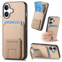 For Xiaomi Poco F5 M8 X3 Nfc X4 X5 X6 X7 X8 11 11i  11T 13 13C 13T Lite Max Pro 5G Case Carbon Fiber Shockproof Cover Card Holder Car Magnetic Mount Xiaomi 11T Pro 5G smėlis