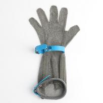 Atsparūs įpjovimui nerūdijančio plieno mėsos apdorojimo grandininio šarvo metalinio tinklelio pirštinės su 8cm/15cm/20cm ilgio rankogaliu, CE sertifikuotos, susikertančio dizaino (silver,Xl) sidabras