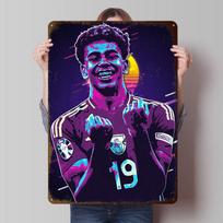 Lamine Yamal Style Retro Tinplate Poster Customized Wall Art Vintage Metal Signs Retro Tin Plaque for Office Decoration Gaming 30x40cm(11.8x15.7inch)