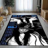 Madingas Billie Eilish dainininkės svetainės neslystantis kilimėlis minkštas kilimas miegamojo vaikų žaidimų kambario sofai, namų dekoras durų kilimėlis dovana 40x60cm white