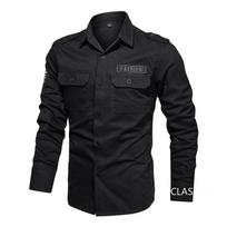 Men Military Multi-pocket Tooling Shirts Male Cotton Outdoor Casual Shirts Good Quality Man Large Size Solid Long-sleeved Shirts L juoda
