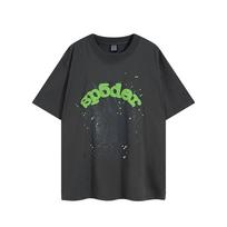 Sp5der hip hopo dainininkas Young Thug tas pats putplasčio raidės 555555 poros marškinėliai Rožiniai trumpomis rankovėmis marškinėliai S black
