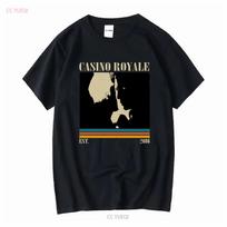 Casino Royale T Shirt Style Sweat Classic Movie Couples Long Or Short Sleeves Vintage Washed Unisex Breathable Homme Streetwear 4XL black