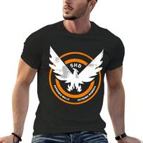 2026 The Division Shd Grunge Logo 2 T-Shirt Plus Size Tops Graphic High Quality Shirts Y2K Clot XS black