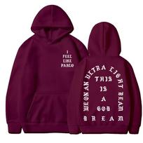 Jaučiuosi kaip Pablo Hoodies Vyriška Mada Raidžių Grafika Spausdinti Megztiniai Moteriški Šaunūs Laisvalaikio Harajuku Su Gobtuvu Puloveris Oversized M black