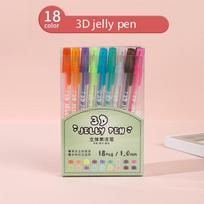 6-18pcs Glaze 3D Ink Pen Gelly Roll Gel Pens 1.0mm Bold Sparkling Colored Writing for Lettering Drawing DIY Decorate Journaling gray