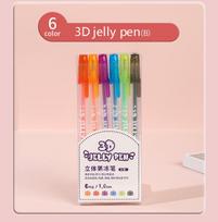 6-18pcs Glaze 3D Ink Pen Gelly Roll Gel Pens 1.0mm Bold Sparkling Colored Writing for Lettering Drawing DIY Decorate Journaling beige