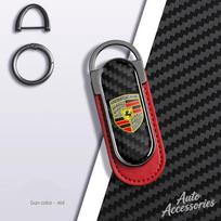 Automobilio anglies pluošto raktų pakabukas Porsche Cayenne Panamera Macan 911 Taycan Boxster Cayman 918 Pajun Raktų pakabukas Pakabukas Automobilio aksesuaras mszh62 gray