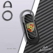 Automobilio anglies pluošto raktų pakabukas Porsche Cayenne Panamera Macan 911 Taycan Boxster Cayman 918 Pajun Raktų pakabukas Pakabukas Automobilio aksesuaras mszh62 gray