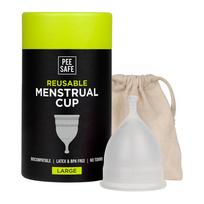 Pee Safe Reusable Menstrual Cup for Women | Large Size with Pouch|Ultra Soft, Odour and Rash Free|100% Medical Grade Silicone |No Leakage | Protect yellow