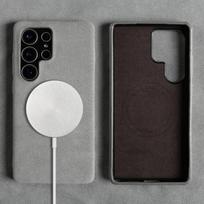 Pilnos apsaugos magnetinis ALCANTARA dėklas, skirtas Samsung Galaxy S25 Ultra S24 S23 S21, su Magsafe, dirbtinės odos zomšos telefono dėklas Genuine Leather&Galaxy S26 Ultra