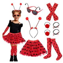 Halloween Costume Party Set with Cape Headband Glasses for Adults and Kids One Size raudona