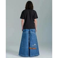 Hip Hop Grafinis Spaudinys Laisvo Kirpimo Džinsai Vyrams Y2K Harajuku Stiliaus Tiesaus Kirpimo Kelnės Small black