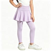 Kids' Color -Lined Casual Pants with Elastic Waist for Everyday Wear 130 violetinė