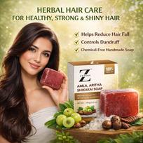 ZEROIC Amla Aritha Shikakai Shampoo Bar, Pack of 4, Hair Growth and Hair Fall Control, with Reetha Extract, 400g, for Men and Women white