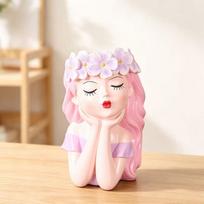 Fairy Resin Succulent Flower Pot - Creative Garden Ornament beige