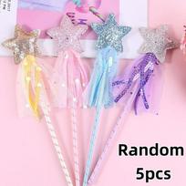 5/10Pcs Princess Fairy Magic Wands Sparkle Star Ribbon Design for Baby Shower Party Favors Kids Gift A4
