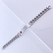 Individualiai graviruota nerūdijančio plieno medicininio identifikoavimo apyrankė vyrams ir moterims, geometrinio dizaino, hipoalerginė, reguliuojama apyrankė 12mm Gold-tone Bracelet white