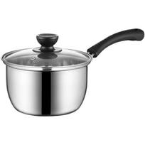 Food-Grade Stainless Steel Thick Milk Pot for Porridge, Instant Noodles, Baby Soup, and Induction Cookers Non-magnetic Stainless Steel, Single Handle gray