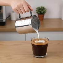 Pieno ąsotėlis latte art su snapeliu | espresso ekspertas, Pieno plakimo matuoklis 350ML gray