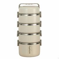 Insulated Stainless Steel Lunch Box, Portable Bento, Leakproof, for Office, Student 1 Layer 3 Layers beige