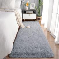 Modern Tie-Dye Runner Rug Bedside Shaggy Rug for Bedroom Nursery Children's Room Area Mat Home Decor 40x60cm 16x24inch gray