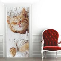 Tiger Animal durų lipdukas PVC „pasidaryk pats“ lipnus vandeniui atsparus tapetas durims Svetainės miegamojo plakatas Namų dekoro deursticker 40x120cm