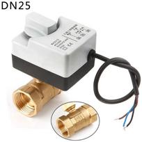 Ac220v 2 krypčių 3 laidų motorizuota rutulinio vožtuvo elektrinė pavara su rankiniu jungikliu DN25