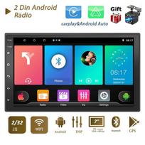 Automobilio radijas GPS 2 din Android Carplay Universal 10  skirtas Volkswagen Nissan Hyundai Toyota Multimedia Player 7inch,2+32GB black