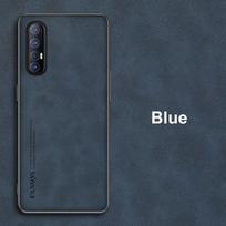 Prabangus PU odinis dėklas, skirtas OPPO Reno 3 4 Pro 5G Reno3 Reno4 Cover Matinis silikoninis telefono dėklas, skirtas OPPO Find X2 Pro X3 Lite X2 Neo Find X2 Pro mėlyna