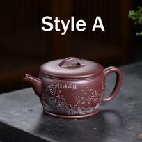 Yixing purpurinis molinis puodas originalus, purpurinis molis, grynas rankomis raižytas Guancanghai Hanwa puodas Pu'er kinų arbatos puodui 200 ml Style A China