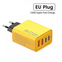120 W 4 prievadų telefono įkroviklio adapteris 2 USB + 2 tipo C PD greito įkrovimo mobiliojo telefono USB įkroviklio adapteris, skirtas iPhone Huawei Samsung EU Plug
