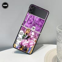 JoJo Bizarre Adventur Anime Case For Samsung Galaxy Z Flip 3 5G Funda ZFlip3 Luxury Black PC Hard Shockproof Back Phone Coque Sh Samsung Z Flip 5G