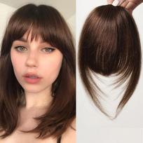 HAIRCUBE Natūralūs tiesūs Remy kirpčiukai žmonių plaukams rudi žmogaus plaukai buki kirpčiukai žmonių plaukai moterims plaukų priauginimas oro kirpčiukai 4,5 colio brown