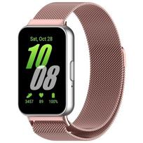 Nerūdijančio plieno dirželis skirtas Samsung Galaxy Fit3 Smart apyrankės keitimo apyrankei Milan Magnetic For Fit 3 metaliniam riešo dirželiui For Samsung Fit3 ryškiai rožinė/rožinė