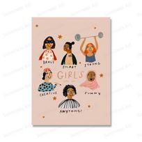 Feministiniai mergaičių galios plakatai Sienų meno spaudiniai Paveikslai Būkite malonūs visiems Rūšims Citatos Drobės tapyba svetainei Namų dekoravimas 30x40cm No Framed balta