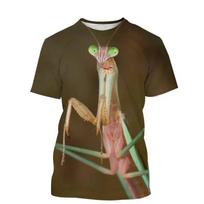 Juokingas vabzdys Mantis 3D spausdinimo marškinėliai berniukams Madingi gyvūnų Mantodea marškinėliai Laisvalaikio gatvės apranga Vaikams T-shirt Per dydžio marškinėliai Viršūnės 6XL brown