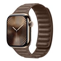 Smulkiai austas dirželis Apple Watch juostai 49mm 44mm 46mm 45mm 41 42mm Originalus magnetinis apyrankės dirželis iWatch Series 10 9 SE 8 7 6 5 Ultra2 S10-46 42 44 45 49mm pilkšvai ruda