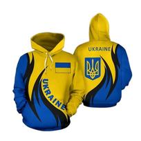 X Ukrainos vėliava nacionalinis emblemas 3D spausdinimas VHoodies džemperiai vyrams moterims su gobtuvu didelio dydžio mados vaikiškas megztinis paltas L yellow
